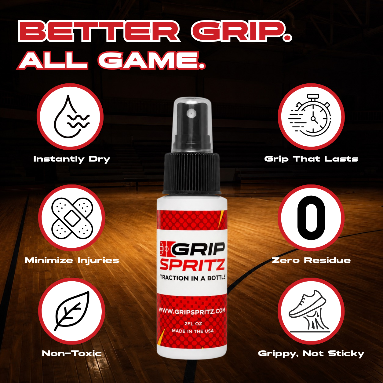 Grip Spritz Basketball Shoe Grip Spray | 1 Bottle + Spritz Mitt