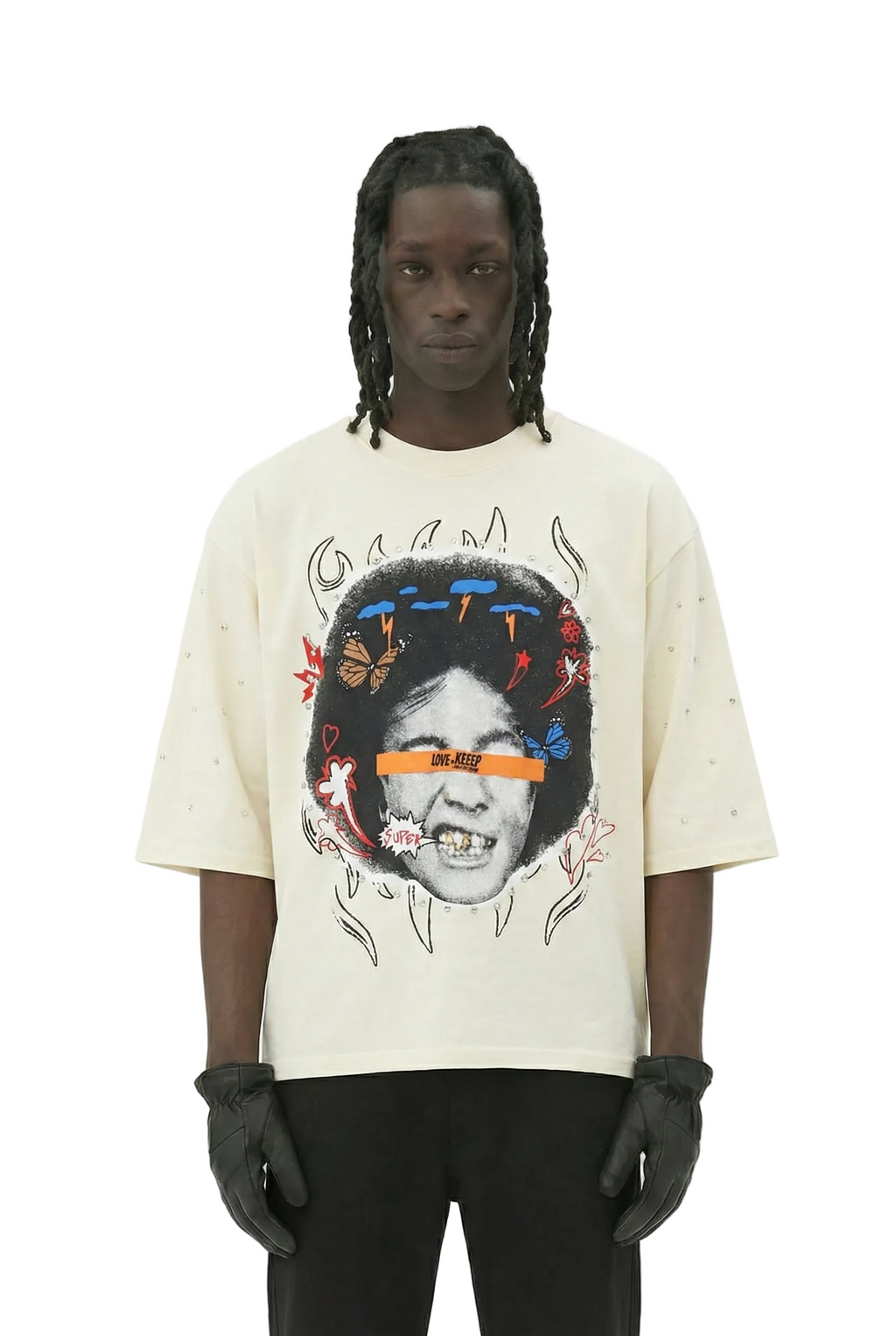 TOVAL SN/ Jersey 3/4 Sleeve Crop Top Tee